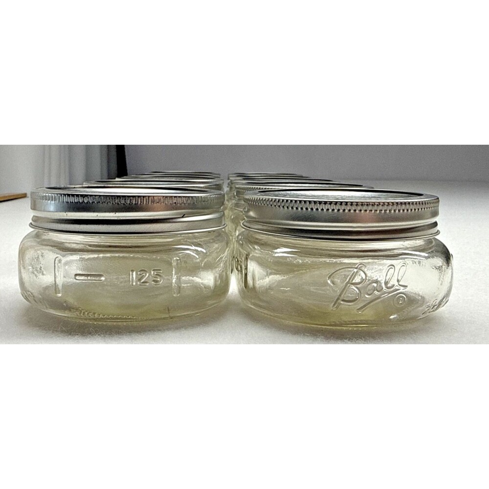 Ball Clear Glass widemouth Squaty Canning Jars Set of 10  Storage 125 ml - Picture 8 of 8
